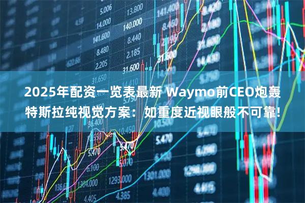 2025年配资一览表最新 Waymo前CEO炮轰特斯拉纯视觉方案：如重度近视眼般不可靠!